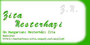 zita mesterhazi business card